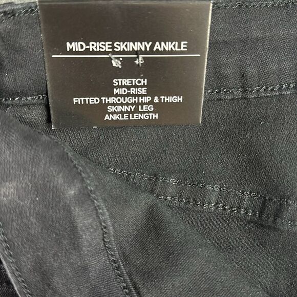 NWT Oat New York Mid-Rise Skinny Ankle Stretch Carpenter Jeans in Black Size 26 - Picture 12 of 16